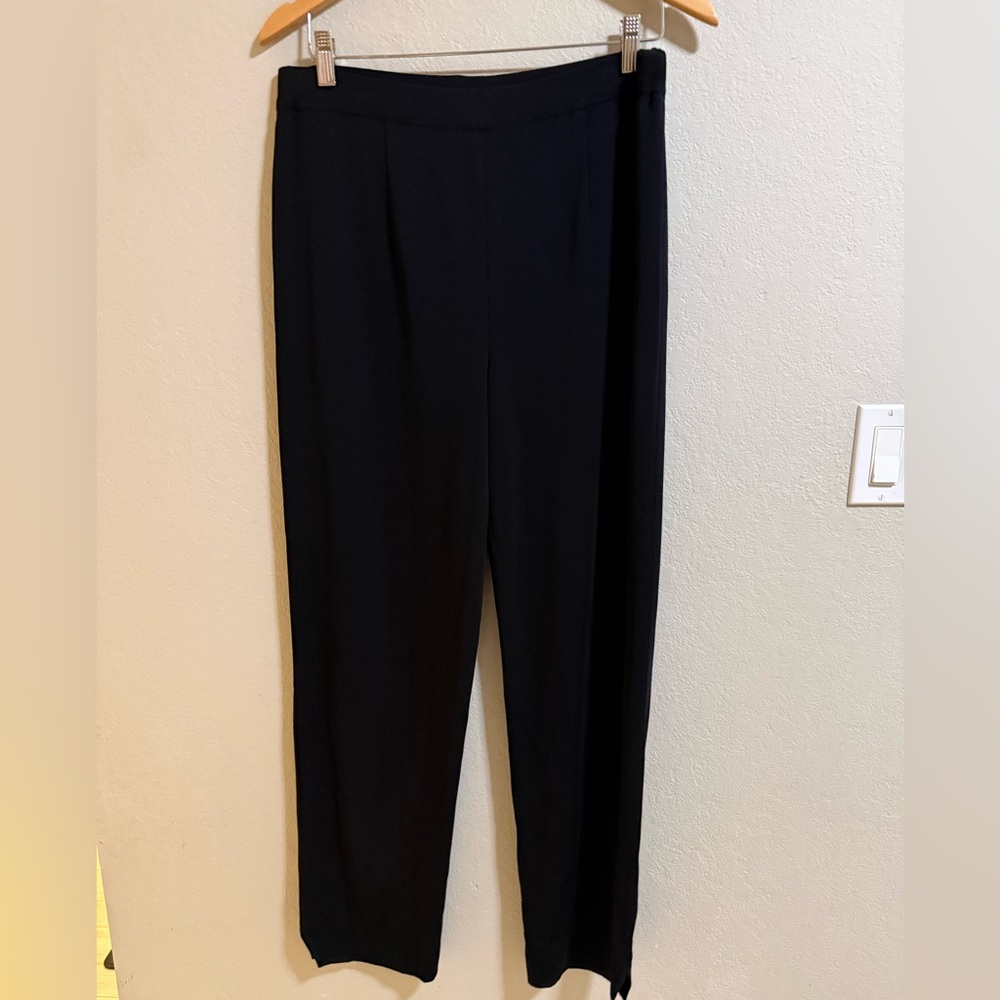 Misook Black Pull On Dress Pants Women’s Large Straight Leg